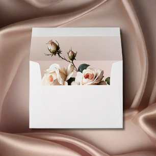 Gorgeous Blush Beige Oil Rose Bridal Shower Envelope