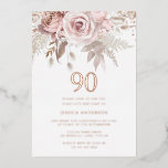 Gorgeous Blush Dusty Rose 90th Birthday Rose Gold<br><div class="desc">Gorgeous Blush Dusty Rose 90th Birthday Rose Gold Invitation

See other invitations in our Niche and Nest Store</div>