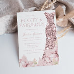 Gorgeous Blush Floral & Dress 40th Birthday Party Invitation<br><div class="desc">Gorgeous Blush Floral & Dress 40th Birthday Party Invitation

See matching collection in our Niche and Nest Store</div>