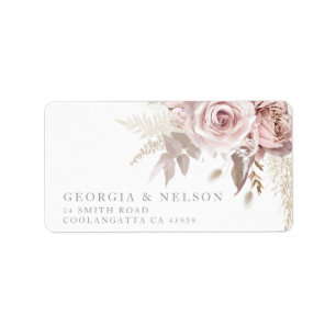 Gorgeous Blush Floral Wedding Return Address Label