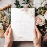 Gorgeous Blush & Ivory Floral Baptism Invitation<br><div class="desc">Gorgeous Blush & Ivory Floral Baptism Invitation

See matching collection in our Niche and Nest Store</div>
