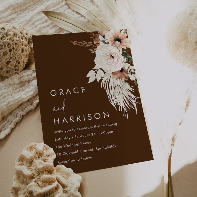 Gorgeous Bohemian Floral Fall & Summer Wedding Invitation (Creator Uploaded)