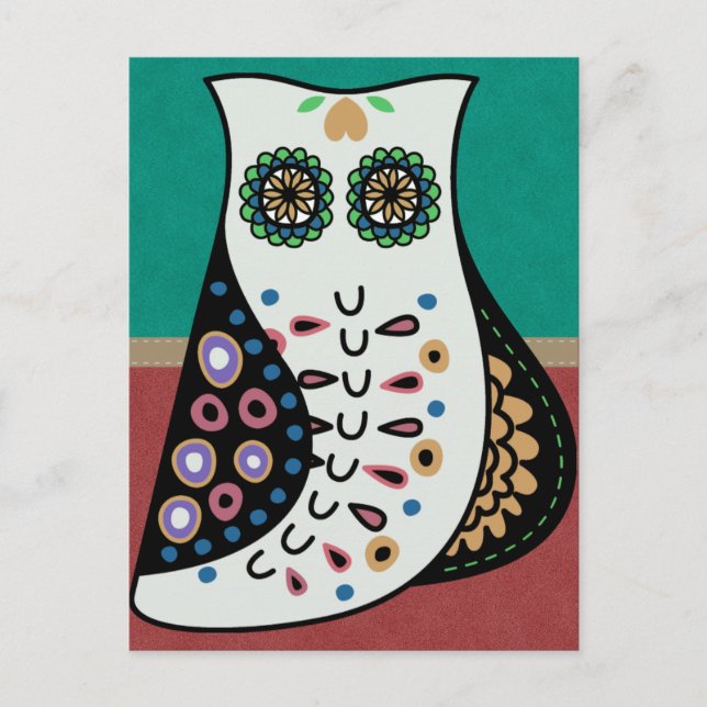 Gorgeous Bohemian Hippy Owl Postcard (Front)