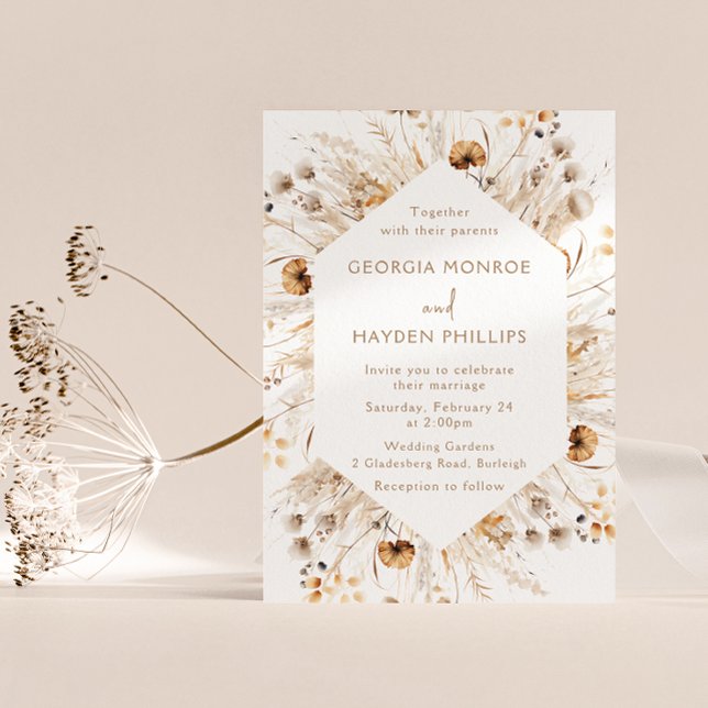 Gorgeous Boho All Seasons Luxury Wedding Invitation (Creator Uploaded)