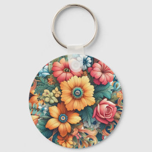 Gorgeous Bouquet of Flowers Keychain