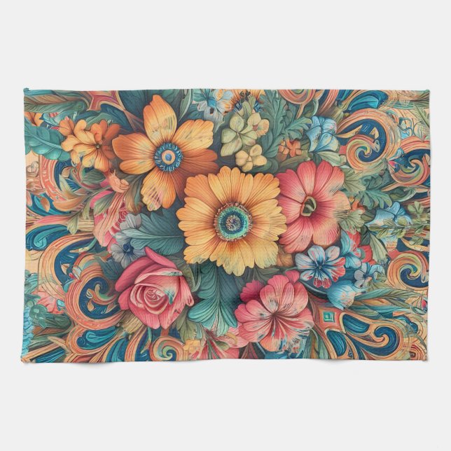 Gorgeous Bouquet of Flowers Kitchen Towel (Horizontal)