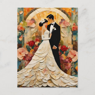 Gorgeous Bride and Groom Collage Postcard