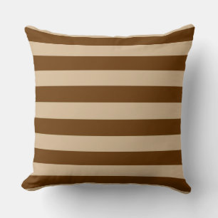Gorgeous Brown and Tan Stripes Pattern Throw Pillow