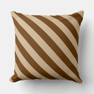 Gorgeous Brown and Tan Stripes Throw Pillow