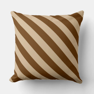 Gorgeous Brown and Tan Stripes Throw Pillow