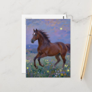Gorgeous Brown Horse in the Meadow  Postcard
