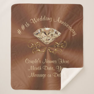 Gorgeous Brown Personalized Anniversary Blanket