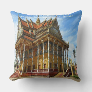 Gorgeous Buddhist Temple & Proverb Throw Pillow