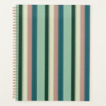 Gorgeous Chic Striped Planner<br><div class="desc">Blush pink,  sage green,  navy blue,  cream notebook</div>