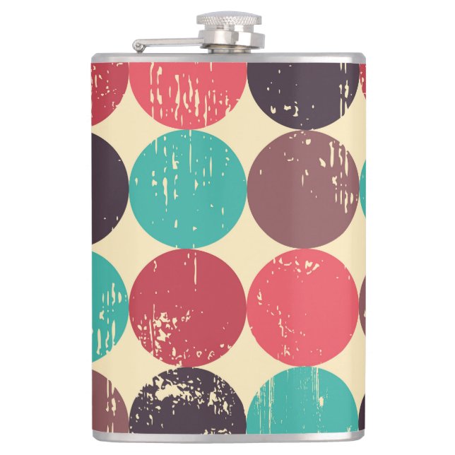 Gorgeous Circle Pattern Wallpaper Hip Flask (Front)