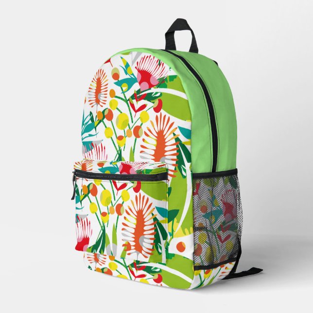 Gorgeous colourful backpack, one of a kind printed backpack (Back Corner Right)