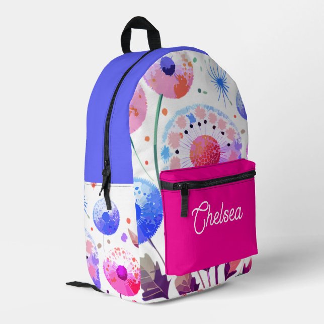 Gorgeous colourful backpack, one of a kind printed backpack (Back Corner Left)