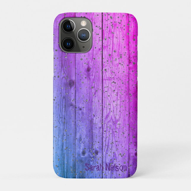 Gorgeous Cool Purple Vood Texture Case-Mate iPhone Case (Back)