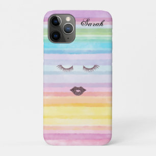 Gorgeous Cool Rainbow Faux Lashes iPhone 11 Pro Case