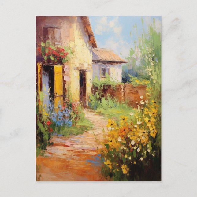 Gorgeous Country Home Painting Postcard (Front)