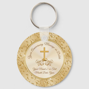 Gorgeous Cross Christian Anniversary Party Favours Keychain