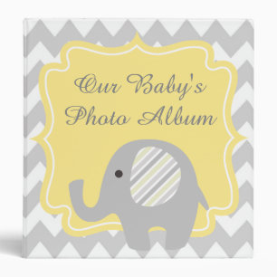 Gorgeous Custom Baby Shower Neutral Elephant Binder