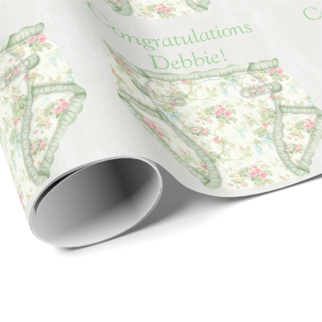 Gorgeous Custom Personalized Baby Shower Gift Wrapping Paper (Roll Corner)