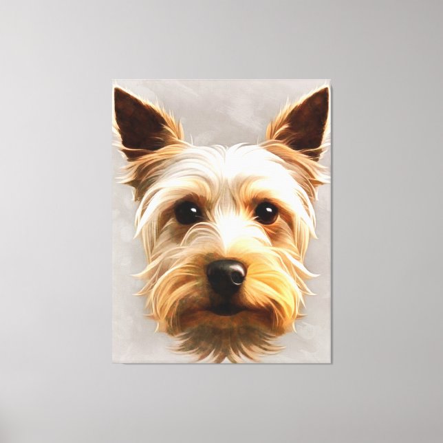 Gorgeous Cute Yorkshire Terrier Puppy Floating  Canvas Print (Front)