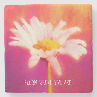 Gorgeous Daisy Artwork Stone Coaster