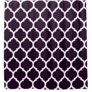 Gorgeous Deep Purple Moroccan Quatrefoil Pattern