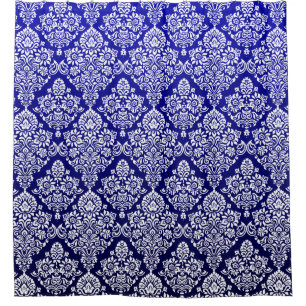 Gorgeous Deep Royal Blue Floral Damask Pattern
