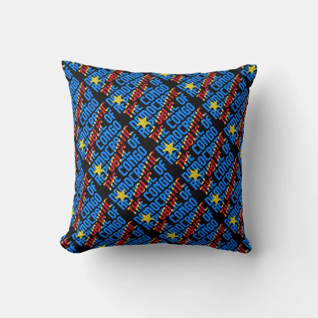 Gorgeous Democratic Republic of the Congo Flag Throw Pillow (Front)