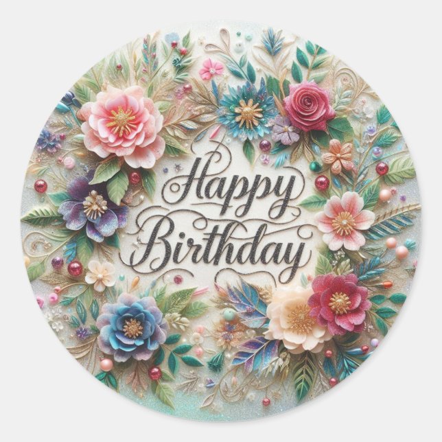 Gorgeous Design Floral Sticker (Front)