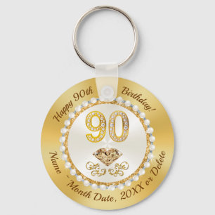 Gorgeous Diamond, 90th Birthday Party Favours, 90t Keychain