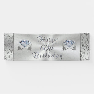 Gorgeous Diamond Happy 60th Birthday Banner