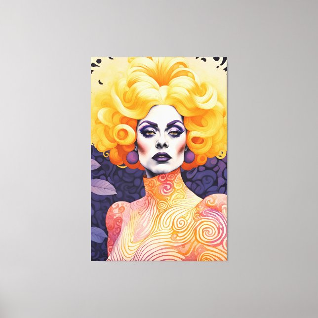 Gorgeous Drag Queen Red Hair Canvas Print (Front)