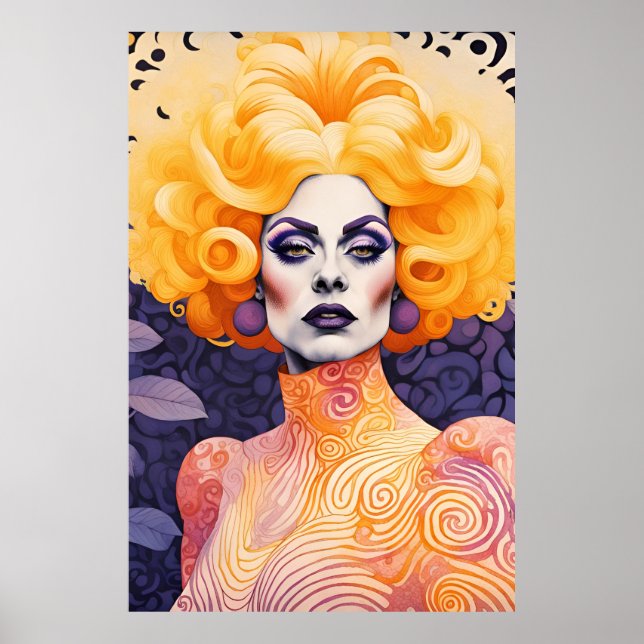 Gorgeous Drag Queen Red Hair Poster (Front)
