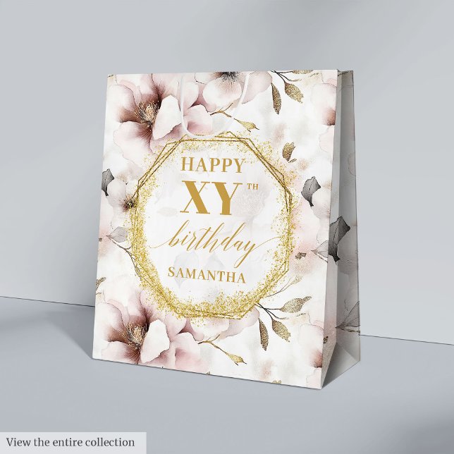 Gorgeous Dusty Pink Watercolor Birthday Gift Bag (Gorgeous Dusty Pink Watercolor Birthday Gift Bag

)