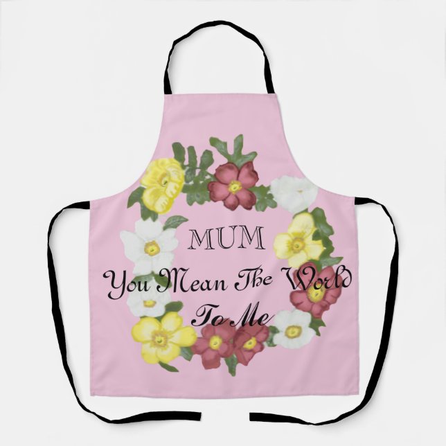 Gorgeous Editable Wild Rose Apron (Front)