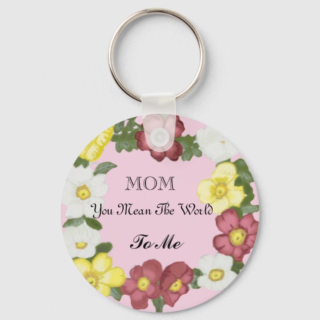 Gorgeous Editable Wild Rose Keychain (Front)