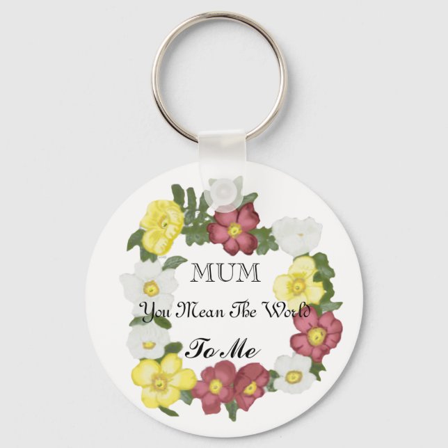 Gorgeous Editable Wild Rose Keychain (Front)