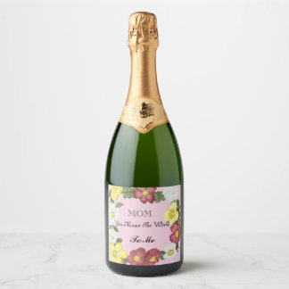 Gorgeous Editable Wild Rose Sparkling Wine Label