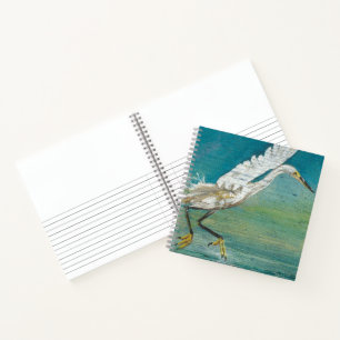 Gorgeous Egret Shore Bird Painting Notebook