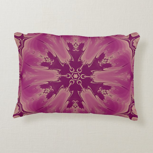 Gorgeous Exotic Flower Purple Shades Accent Pillow (Back)