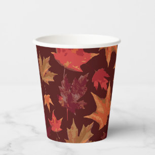 Gorgeous Fall Autumn Leaves Party Decor Paper Cups