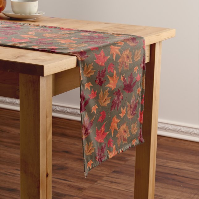Gorgeous Fall Autumn Leaves Thanksgiving Long Table Runner (In Situ)