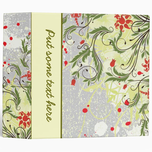 Gorgeous Floral Avery Custom Binder Light Grey (Front/Spine)