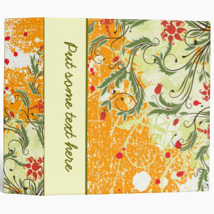 Gorgeous Floral Avery Custom Binder Orange