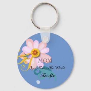 Gorgeous Flower and Hummingbird Keychain