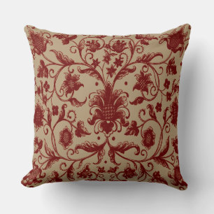 Gorgeous Flowers and Leaves Pattern Throw Pillow